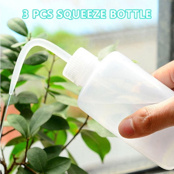 3PCS Squeezed Wash Bottle, 500ml Portable Plastic Clear Wash Bottle with Detachable Nozzle, Lab Squeezed Bottle, Washing Cleaning Spray Bottle for Watering Irrigation