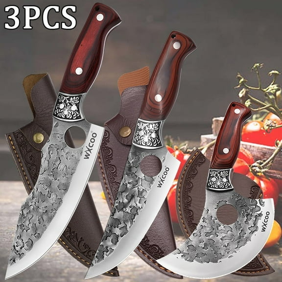 3PCS Stainless Stee Santoku Utility Paring Knife Multipurpose Knife Sharp Chef Knife Boning Knife Unique Knives Beef Knife Cutting Knife Fish Meat Cleaver Gadgets for Kitchen Sharp Sashimi Knife