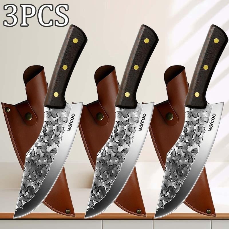 3PCS Stainless Steel Chef Knife Sharp Sashimi Knife Beef Knife Fish Knife Utility Knife Household Items Professional Unique Knives Fruit Knives for Cooking Multipurpose Boning Knife Gifts for Men