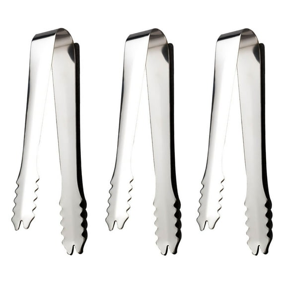 3PCS Stainless Steel Ice Clips Ice Cube Serving Tongs for Cocktails Whiskeys