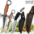 thumbnail image 1 of 3PCS Stainless Steel Kitchen Knife Set Includes Sharp Edc Knife Sashimi Fish Knife Beef Knife Multipurpose Utility Knife for Kitchen Cooking Camping Outdoor Home Cooking Gifts for Men, 1 of 11