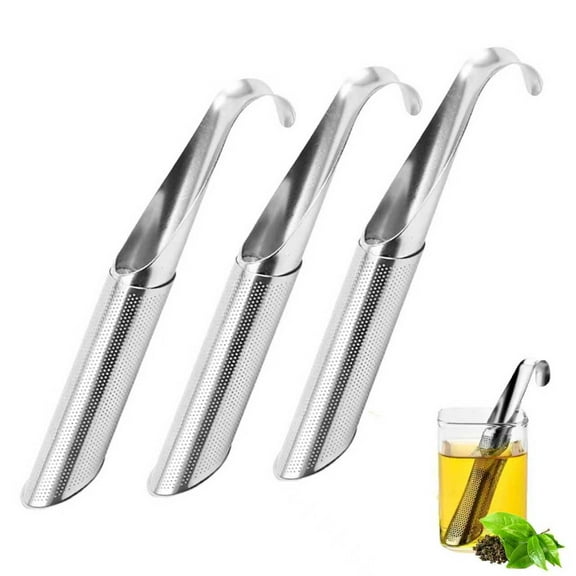 3PCS Stainless Steel Tea Diffuser Tea Infuser,Tea Pipe with Hanging Hook Handle,Fine Holes Tea Interval Diffuser for Loose Tea Leaf Coffee Herbs Spices