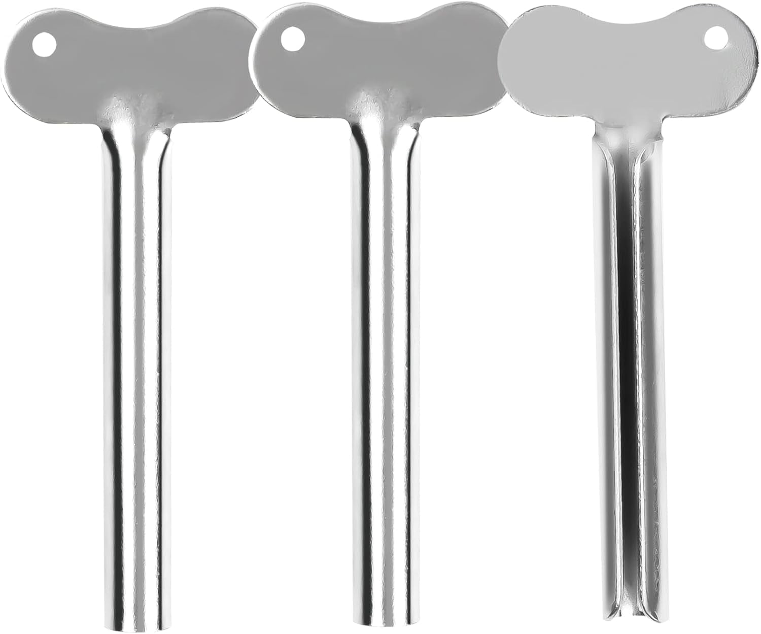 3PCS Stainless Steel Toothpaste Tube Squeezers, Tube Key Squeezers, Tube Wringer Keys, Metal Tube Paint Squeeze Gadgets, Key Roller Dispenser Wringer Tools, Metal Toothpaste Dispenser Squeezers