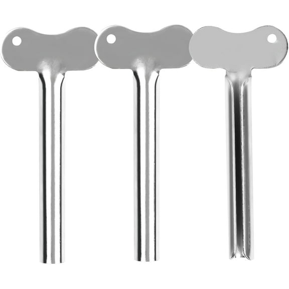 3PCS Stainless Steel Toothpaste Tube Squeezers, Tube Key Squeezers, Tube Wringer Keys, Metal Tube Paint Squeeze Gadgets, Key Roller Dispenser Wringer Tools, Metal Toothpaste Dispenser Squeezers