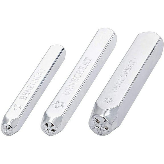 3PCS Star Design Metal Stamp Set 2/4/6mm Metal Punch Stamps for DIY Jewelry Crafts Leather Wood Punch Stamping for DIY