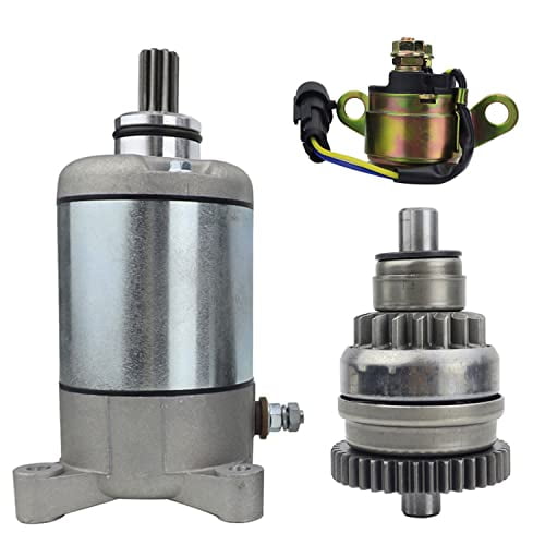 Generic Starter Motor Bendix and Relay Engine Set For Polaris ATV Sportsman 500 400 2006-2012, Scrambler 500 2007-201, 3 Pack