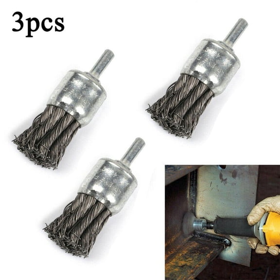 3PCS Steel Rotary Joint Knot Flat Wire Wheel Cup Brush Disk Rust Removal Polishing For Drill Angle Grinder Gadget Rotary Tool