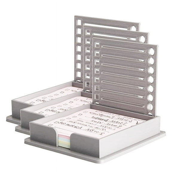 3PCS Sticky Note Stencil Template with Sticky Note, Sticky Note Holder with Stencil, Sticky Note Line Stencil,3 * Sticky Note Stencil Template with Sticky Note,Grey