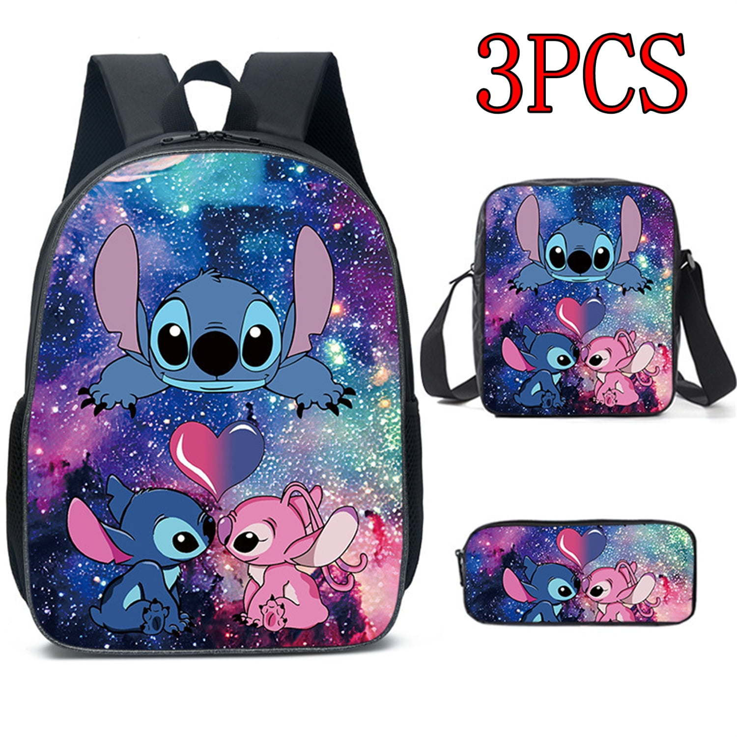 3PCS Stitch Children Backpack Bookbag School Backpack with Pencil Case ...