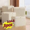 thumbnail image 1 of 3PCS Storage Bins with Lids, Clothes and Toys Storage Bags Medium, Non Woven Organizer Container, Household Quilt Blankets Storage, Zipper Storage Bags for Room, 1 of 9