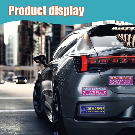 3PCS Student Driver Magnet for Car, Reusable Reflective New Driver Sticker, Safety Warning Sign, Funny Removable Magnetic New Rookie Bumper Stickers for Students and Novices