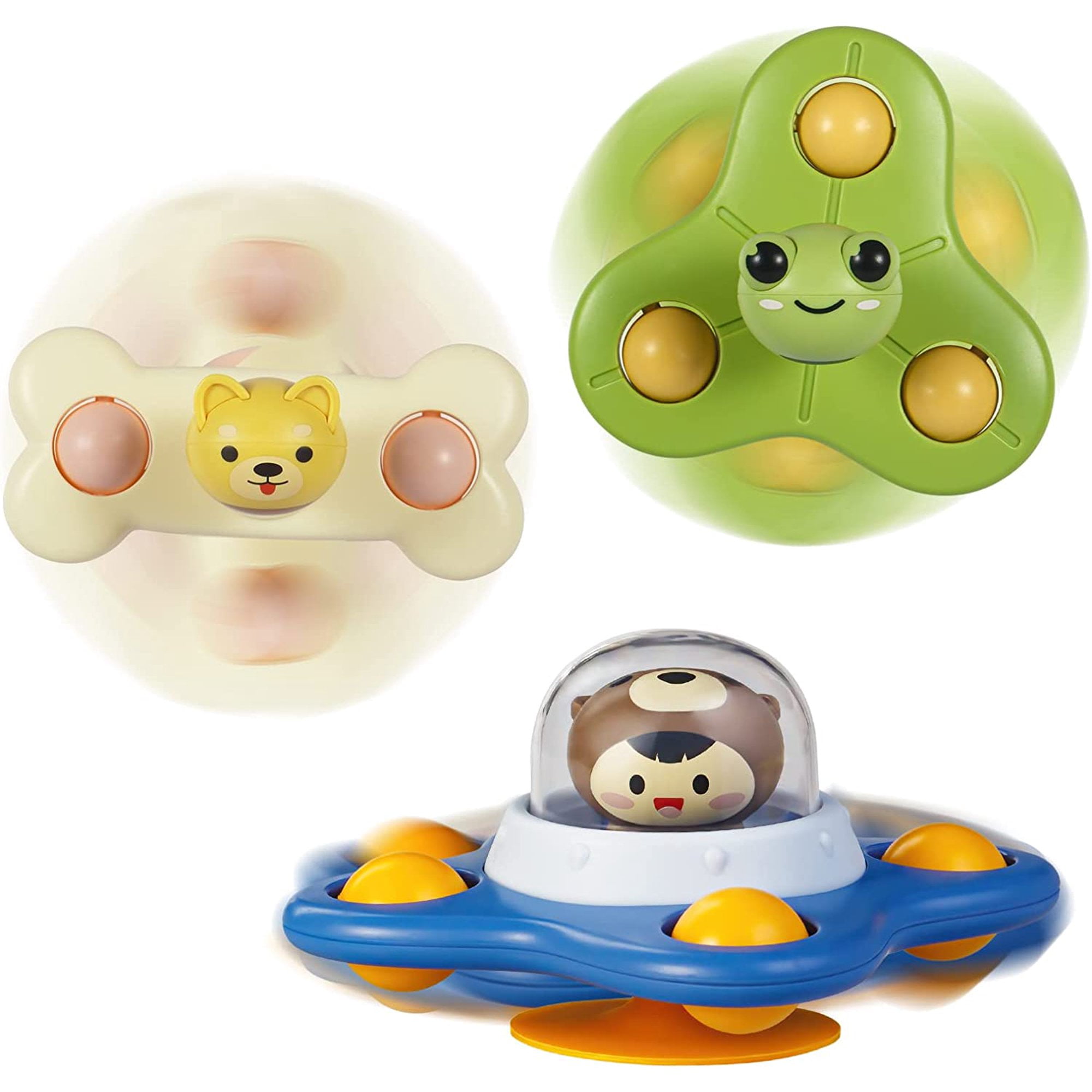 3pcs Suction Cup Spinner Toys For 1 2