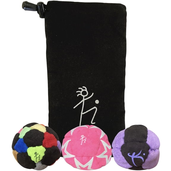 3PCS Tai Chi Juggling Balls Bean Bag Set with Storage Bag, Soft Non Bounce Coordination Training Balls for Outdoor Toss Games and Hand Eye Practice, Reinforced Stitching Design(F)
