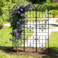 thumbnail image 1 of 3PCS Tall Metal GardenTrellis Heavy Duty Outdoor Backyard  Trellis Vine Plant Vegetables Climbing Support,  18.70x86.61 inch, Black, 1 of 13