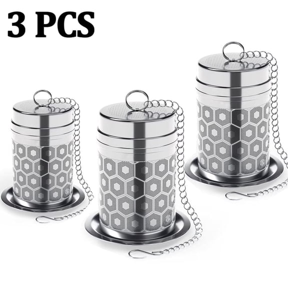 OFEFE 3PCS Tea Strainers for Loose Tea,Loose Leaf Infuser,Extra Fine Mesh Infuser,304 Stainless Steel & Updated Slim Threaded Lid,Loose Leaf Steeper