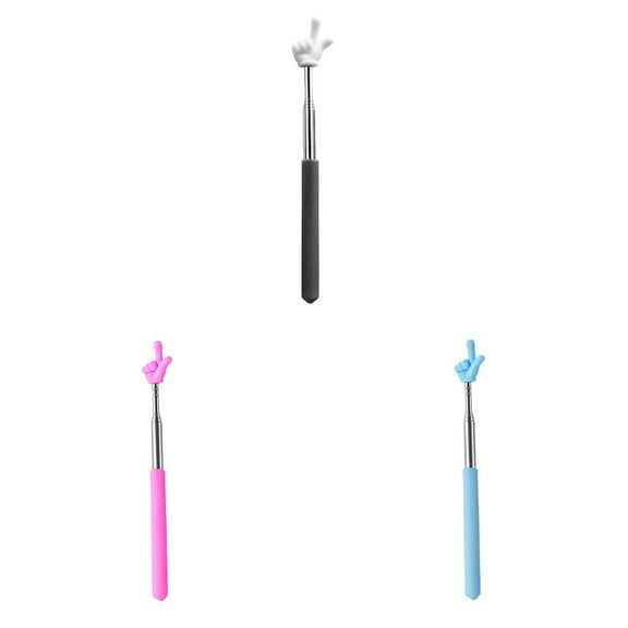 3PCS Telescopic Teachers Pointer - 2025 New Extendable Hand Pointer Stick, Mini Classroom Finger Pointer Stick for Elementary School Kindergarten and Teacher Supplies Interactive Learning