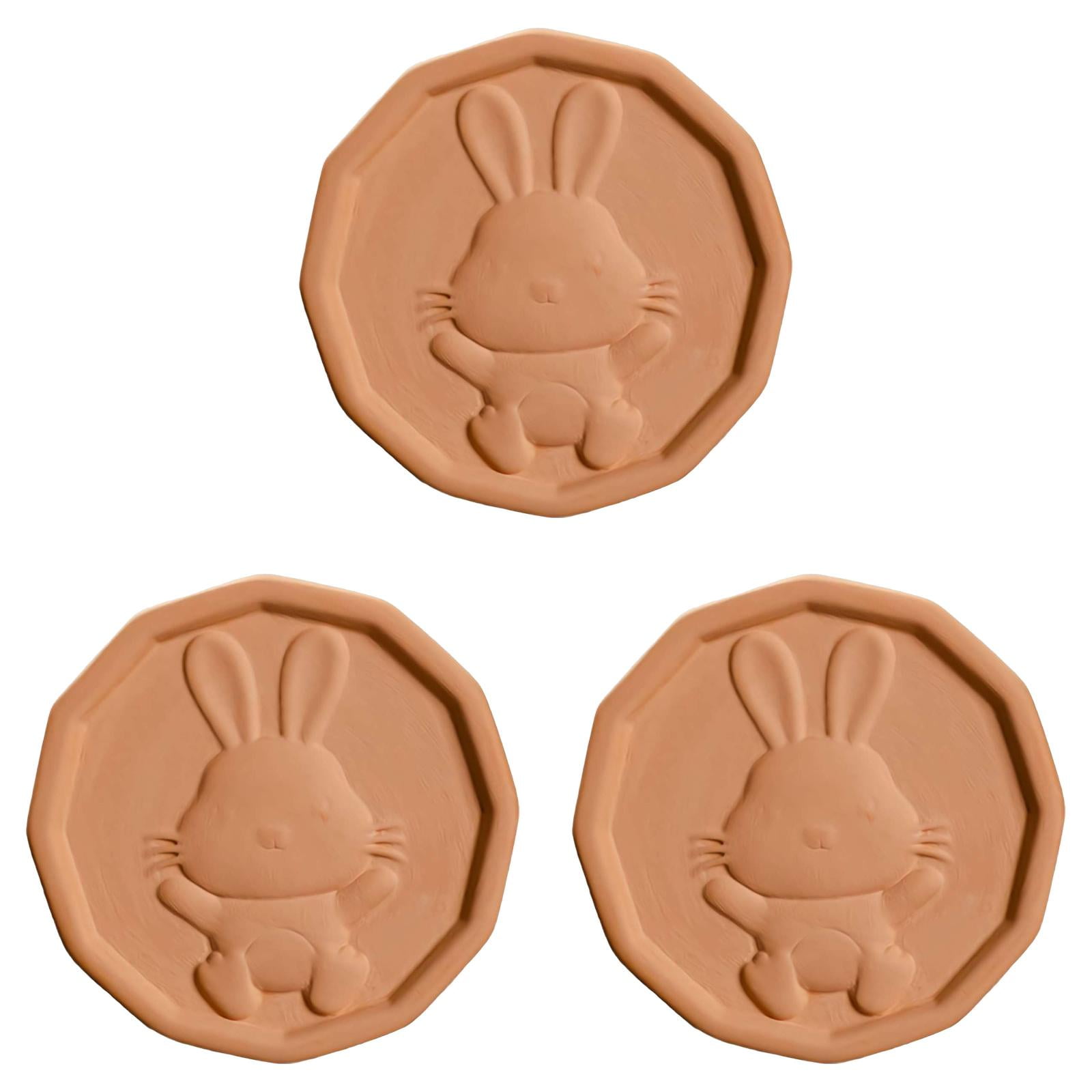 WHAMVOX 4pcs Brown Sugar Keeper Saver Flower Design Terracotta Brown Sugar Disc To Maintain Food Moisture Brown Sugar Softener Stone - View #5