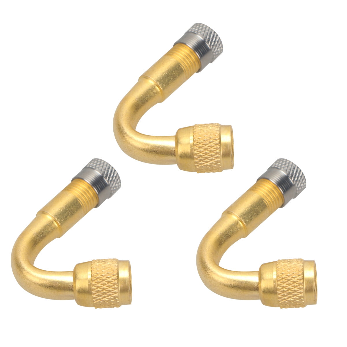 3PCS Tire Stem Extension Adapters 45 Degree Curved Tyre Inflating Mouth Converter for Car Truck