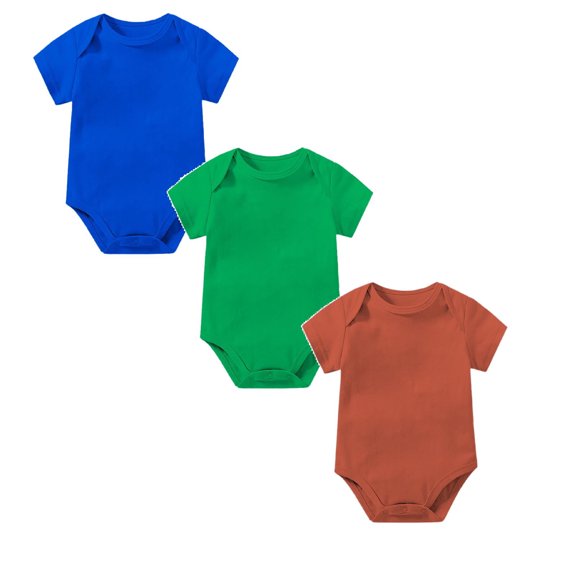 3PCS Toddler Clothes Baby Bodysuit Summer Outfit Comfort Backed Onesie Pajamas Clothes for Girls 24 Months