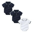 thumbnail image 1 of 3-Pack Toddler Clothes for Boys Bodysuit Breathable Polo Romper Pajamas Jumpsuit Baby Clothes Unisex, 1 of 7