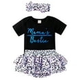 thumbnail image 1 of 3PCS Toddler Kids Baby Girls Infant Clothes MAMA Romper Tops + Leopard Tutu Short Pants Outfits, 1 of 11