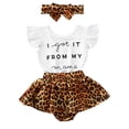 thumbnail image 1 of 3PCS Toddler Kids Baby Girls Infant Clothes Romper Tops+ Leopard Tutu Short Pants Outfits 0-18M, 1 of 7
