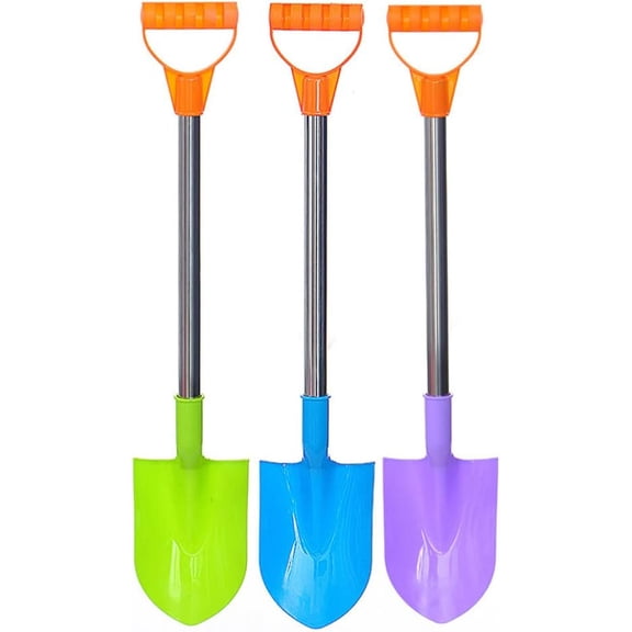 3PCS Toddler Snow Shovel,Kid Snow Shovel, Kids Snow Shovel, Stainless Steel Snow Shovel with Plastic Scoops and Handle 3PCS Beach Shovels