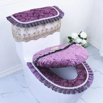 3PCS Toilet Seat Cover Set Grey Toilet Seat Lid Tank Cover for Bathroom