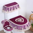 3PCS Toilet Seat Cover Set Toilet Lid Tank Cover for Bathroom Lace