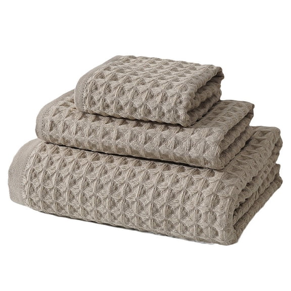 3PCS Towel Set - Superior Natural Fibre, Soft, Absorbent, for Bathroom, Travel, Machine Washable, Gossypium Material