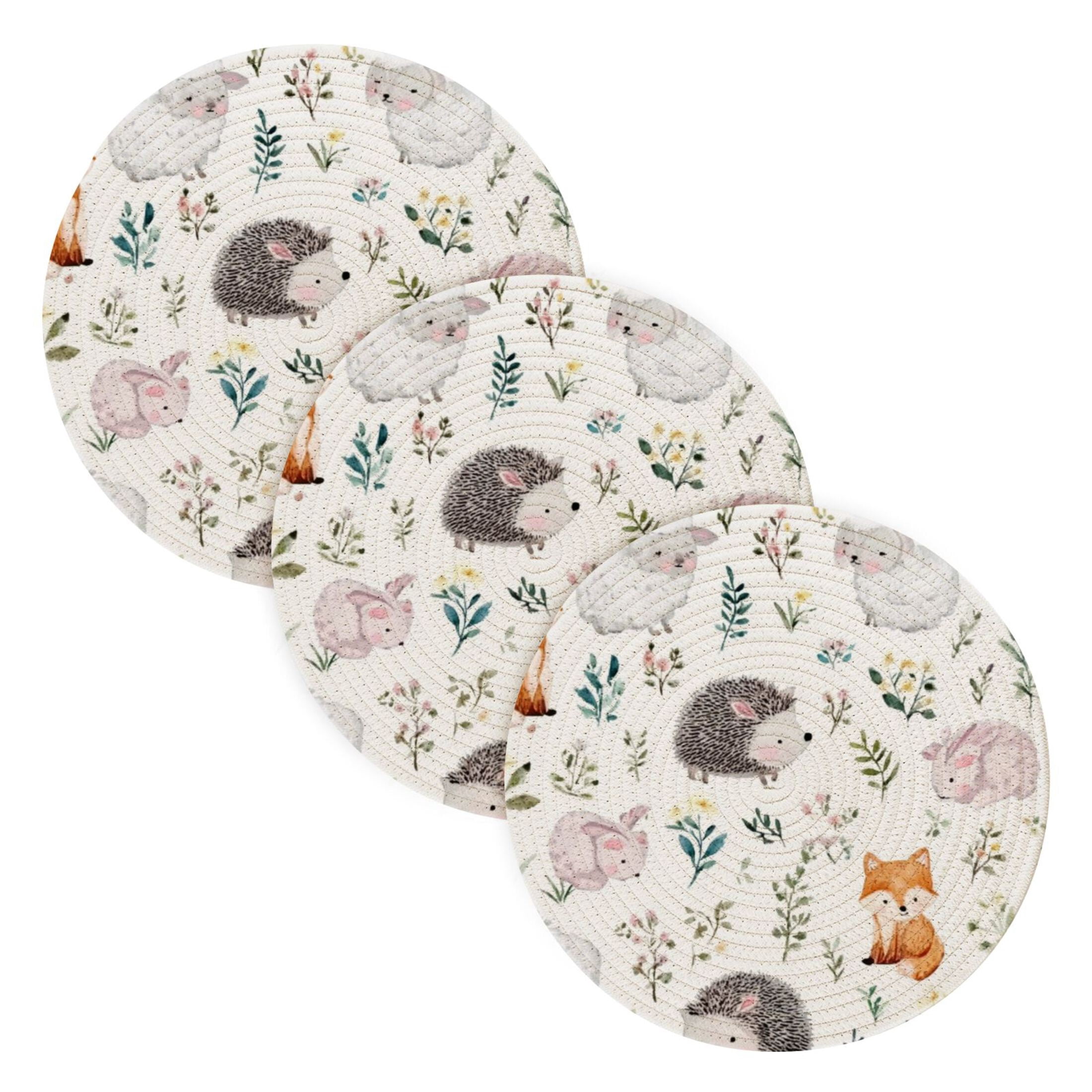 3PCS Trivet Mats 15 Inch Round Heat-Resistant Pot Holders Hot Pads ...