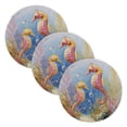 thumbnail image 1 of 3PCS Trivet Mats 15 Inch Round Heat-Resistant Pot Holders Hot Pads Table Decor Cute Seahorse Pattern, 1 of 6