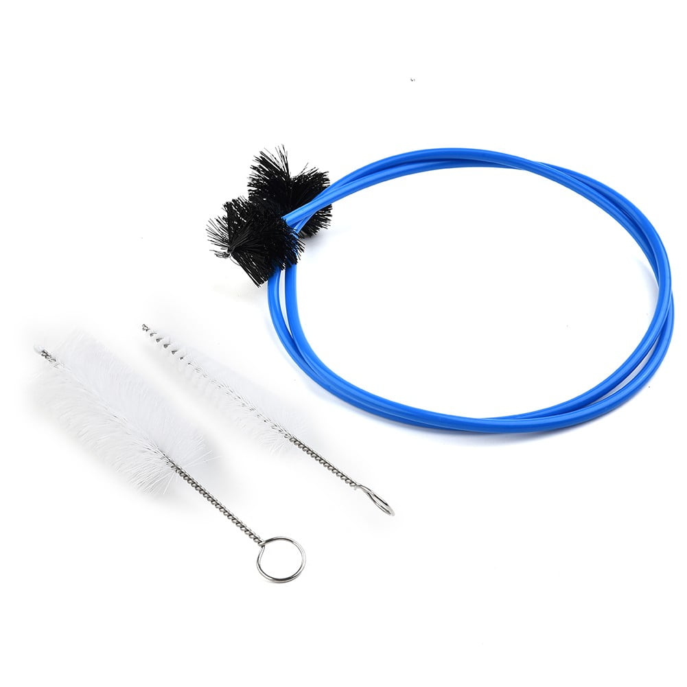 3Pcs Trombone Cleaning Kit Snake & Brush Gentle Bristles 80Cm