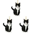 thumbnail image 1 of 3PCS Tuxedo Cat Christmas Ornaments – Cute Black & White Cat Acrylic Decorations for Tree, Home & Holiday Gifts, 1 of 8