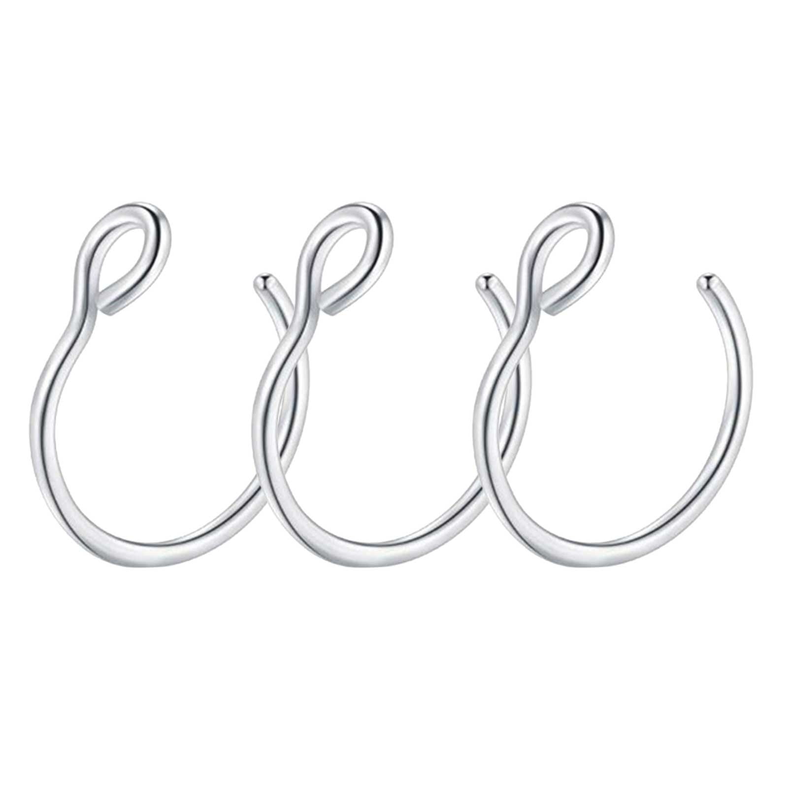 3PCS U Shape Stainless Steel Nose Hoop Perforated For Men And Women Cartilage Sleep Earrings 22g