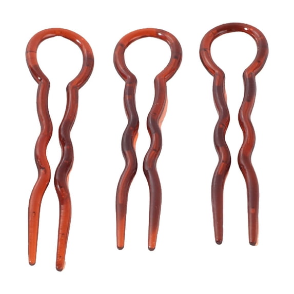 3PCS U Shaped Hair Pins for Wavy Hair Chignon Updo Bun Styling Clip Hair Accessories for Women and Girls