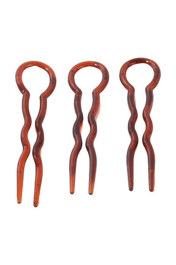 3PCS U Shaped Hair Pins for Wavy Hair Chignon Updo Bun Styling Clip Hair Accessories for Women and Girls