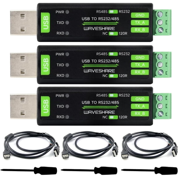 3PCS USB to RS232/485 Serial Converter, Onboard Original FT232RNL, Features More Stable Transmission, Suitable for Multiple Devices, Compatible with Mac/Linux/Android/Win11/10/8.1/8/7, etc