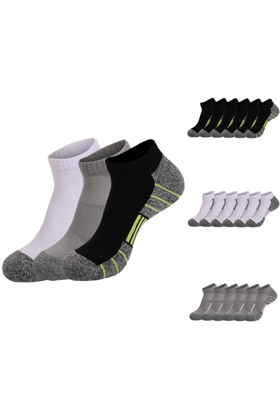 3PCS Unisex Thick Cushioned Running Sports Socks, Sweat Wicking Breathable Knit, Anti Slip Foot Support Athletic Socks, Hand Wash All Season Daily Training Casual | TruHer,Gray Free Size