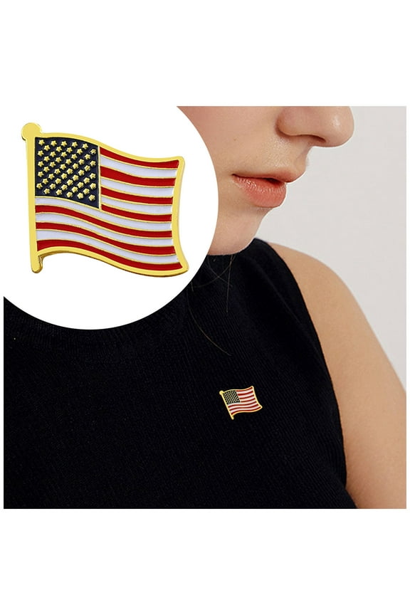 3PCS United States of America Lapel Pin USA Country Flag Pin Metal Enamel Souvenir Hat Men Women Patriotic American (Waving Flag Lapel Pin Gold)
