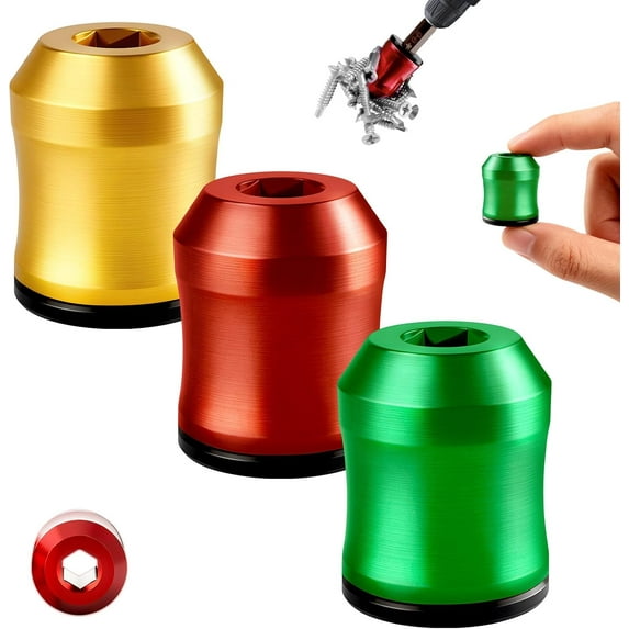 3PCS Upgrade Screwdriver Head Magnetic Ring, Strong Magnetic Screw Holder Ring for Power Bits & Hex Screwdrivers, Removable Household Tool Metal Screw for Power Tools, Mechanics & Carpenters (Mix)