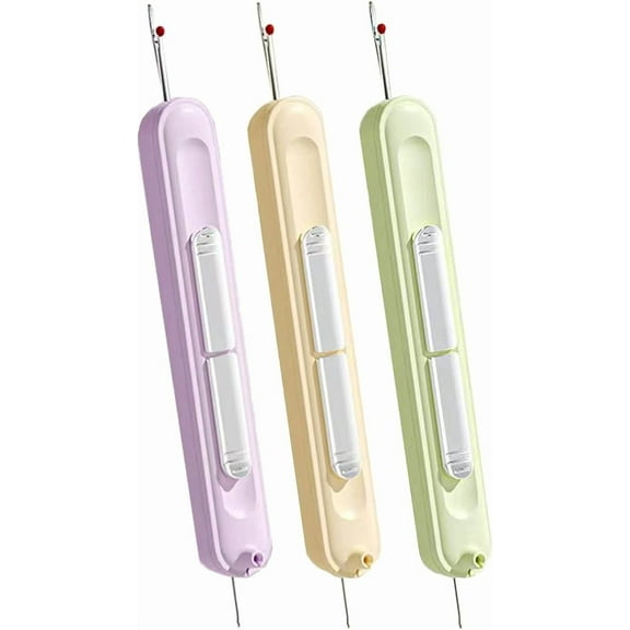 3PCS Upgraded 2-in-1 Needle Threader and Seam Ripper Tool for Easy Needle Threading and Stitch Removal, Universal Sewing Quilting Supplies Accessories