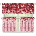 thumbnail image 1 of 3PCS Valentine''s Day Kitchen Window Curtain Set with 36" Length Tiers and Valance Heart Rod Pocket Cafe Curtains Pink Butterfly Window Curtains Treatment,Valentine''s Day Home Collection, 1 of 6