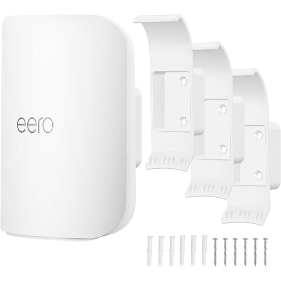 3PCS Wall Mount Bracket for eero Pro 7, ABS Plastic Holder with Hidden Cable Management, Hardware Included for Secure Installation