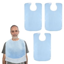 3PCS Washable Adult Bib for Elderly Women Men Adjustable Clothing Protector Large Coverage Feeding Bib for Disabled Adults Nursing Home
