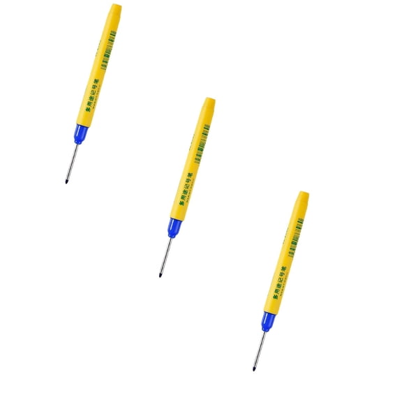 3PCS Waterproof Long Nose Long Tip Markers, Professional Woodworking Marking Pens for Industrial & Construction Site Marking