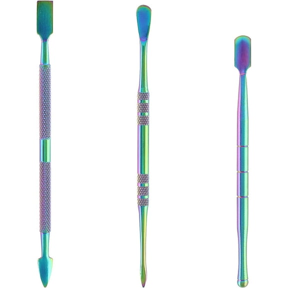 3PCS Wax Carving Tools, Rainbow Stainless Steel Wax Tool Carving Tool Kit, Double-Headed, Rainbow