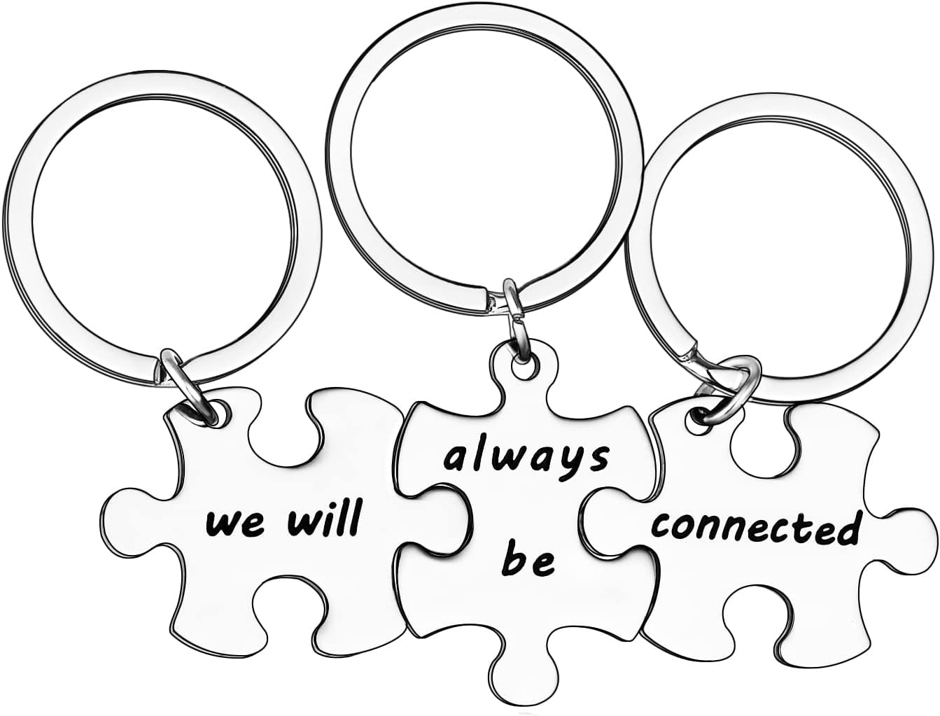 3PCS We Will Always Be Connected Keychain Set, Best Friends Keychains ...
