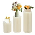 thumbnail image 1 of 3PCS Wedding Cylinder Pedestal Stands Foldable Cardboard Columns Stands with Acrylic Lid, Round Cylinder Plinths Dessert Table Flowers Stand for Wedding Birthday Party Backdrop, 1 of 14