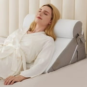 3PCS Wedge Pillow Set for Sleep Apnea & Acid Reflux Relief, Bed Wedge Pillow with Adjustable 9 & 12inch for Headboard, Sleeping, Neck & Back Support